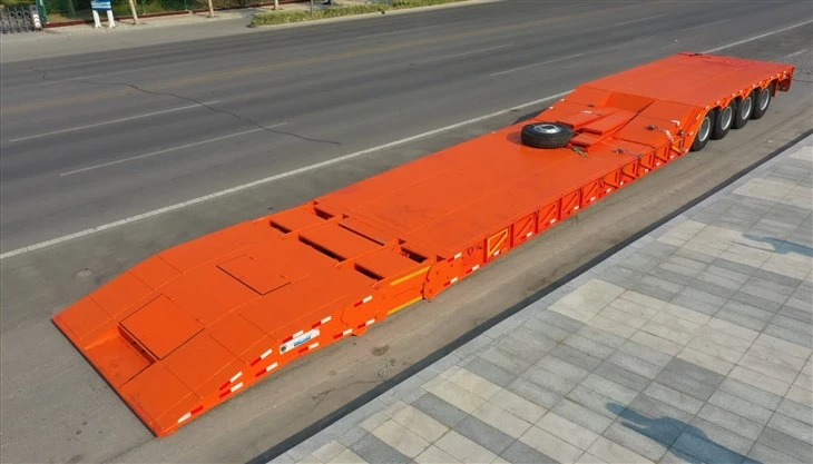4 Axles 80T Folding Gooseneck Lowbed Trailer For Sale suppliers